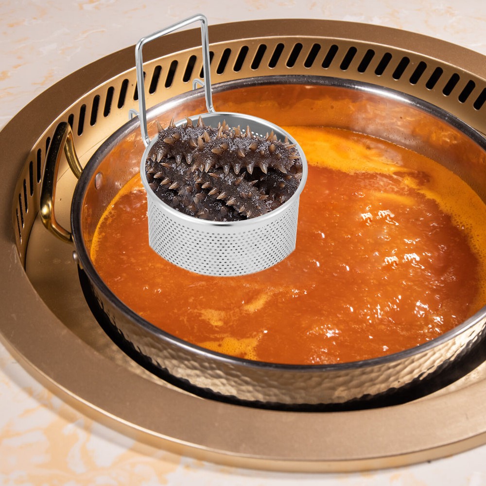 Stainless Steel Spaghetti Strainer Basket Pasta Strainer with Handle for Kitchen