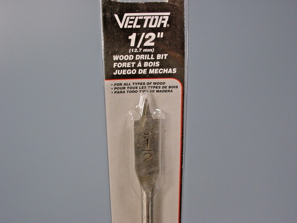 LOT OF 5 Vector 178 1/2" Wood Drill Bits