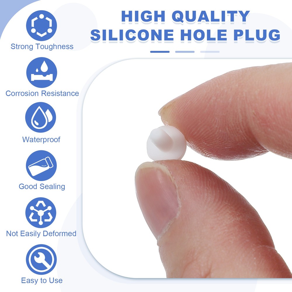 25 Pcs t Shaped Solid Silicone Stopper, Dia 4.5 Mm/0.18" Rubber Plugs, White