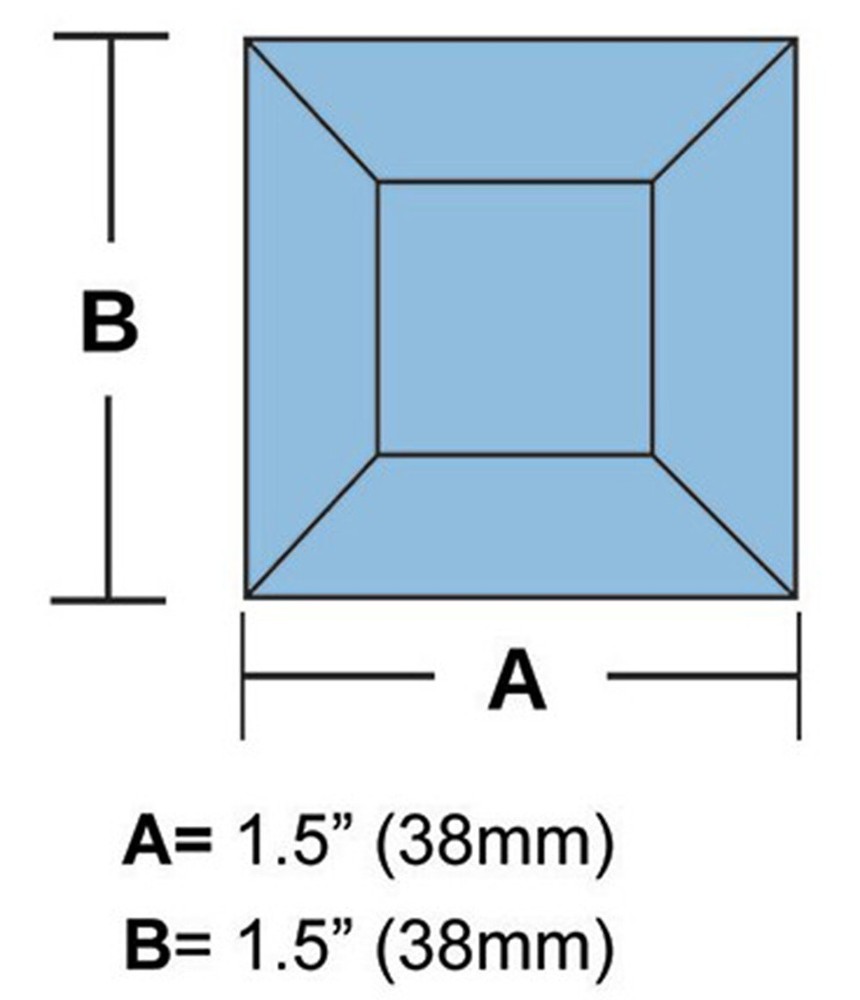 1.5" Blue Square Glass Bevel 10Pack