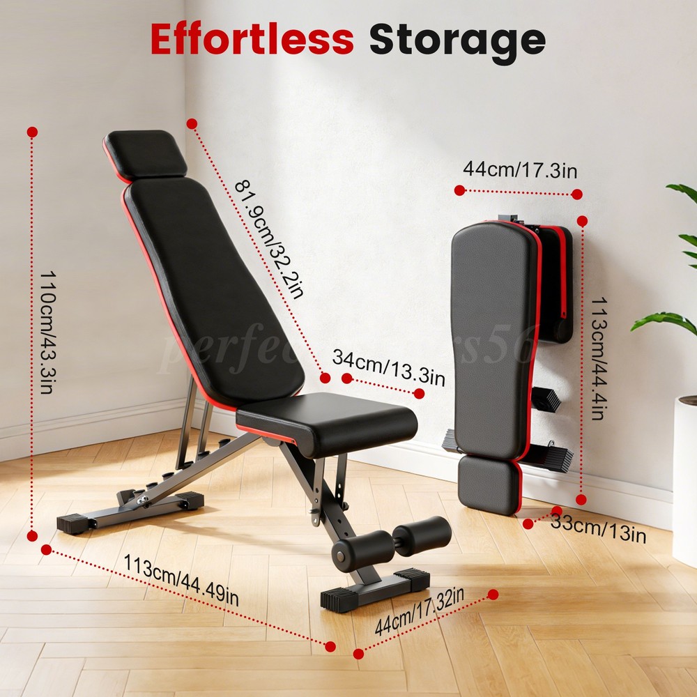 700LBS Adjustable Foldable Weight Bench Home Gym Strength Training Workout Bench