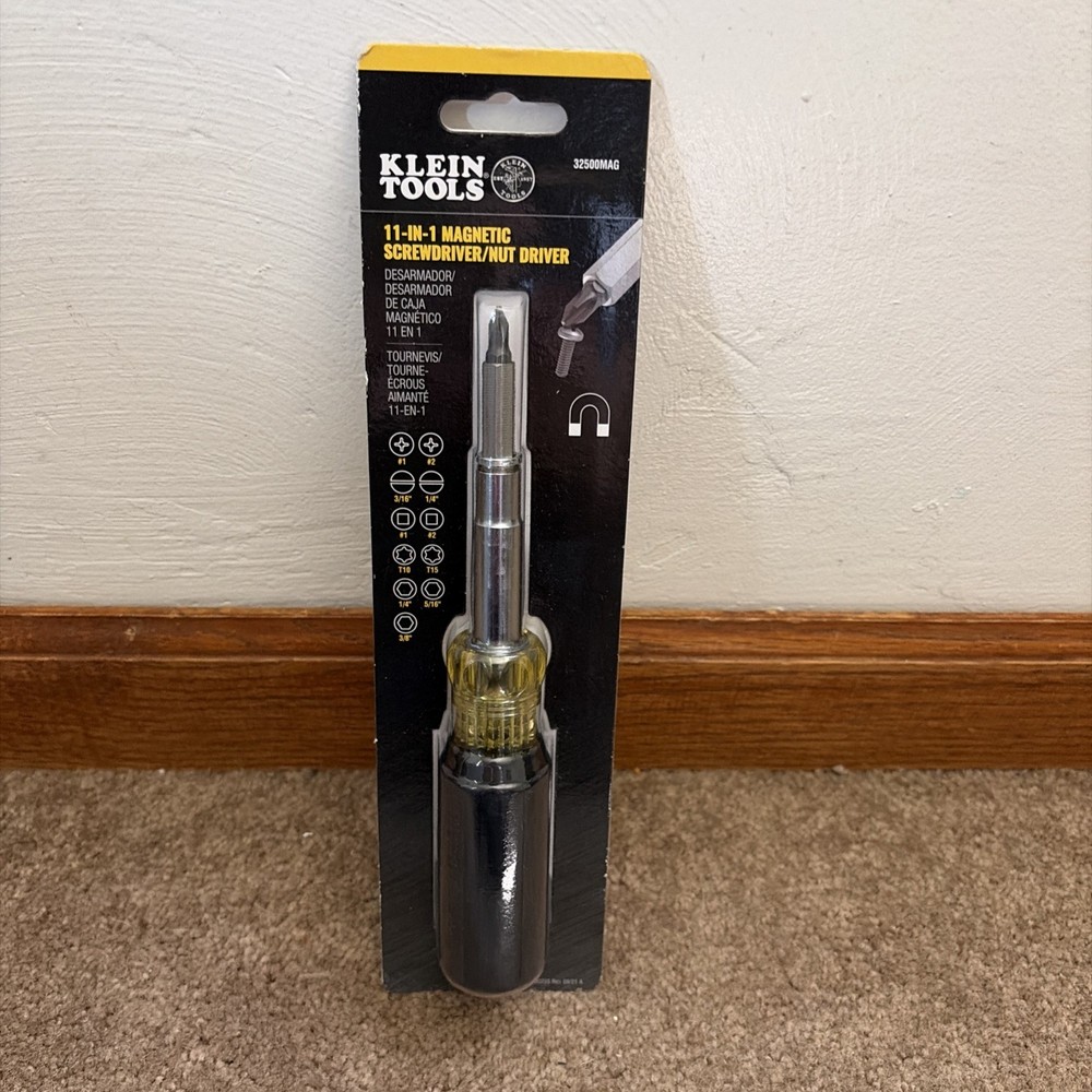 Klein Tools 32500 Multi Bit Driver Nut Driver 11-in-1 Multi-Tool