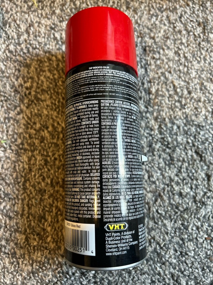 VHT High Temperature Plastic Paint Red 1 Pack