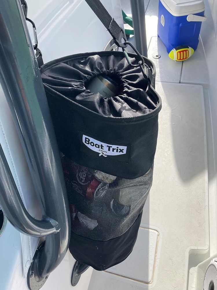 Durable Mesh Boat Trash Bag: 10-Gallon Capacity with Easy Drawstring Closure