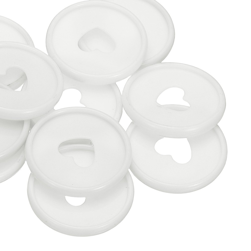 35mm Plastic Book Binding Discs, 11 Pack Expansion Discs Heart, White