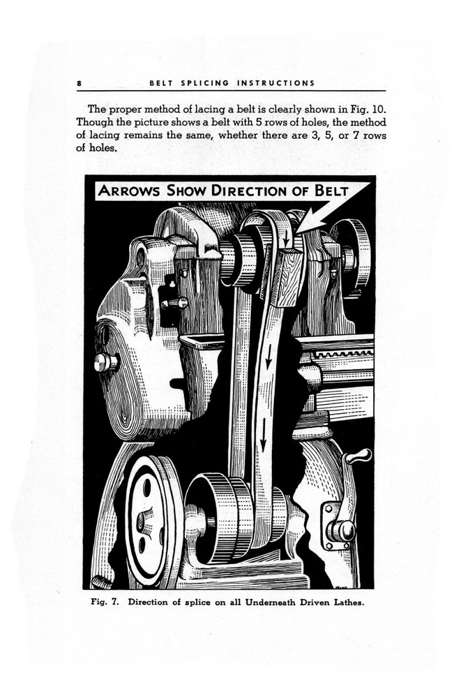 South Bend Flat Belt Splicing Instruction Manual #929