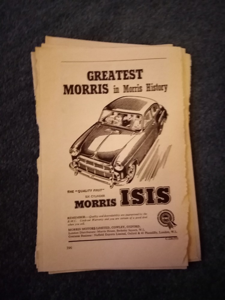 Ot24 Ephemera 1950s Advert Morris Isis