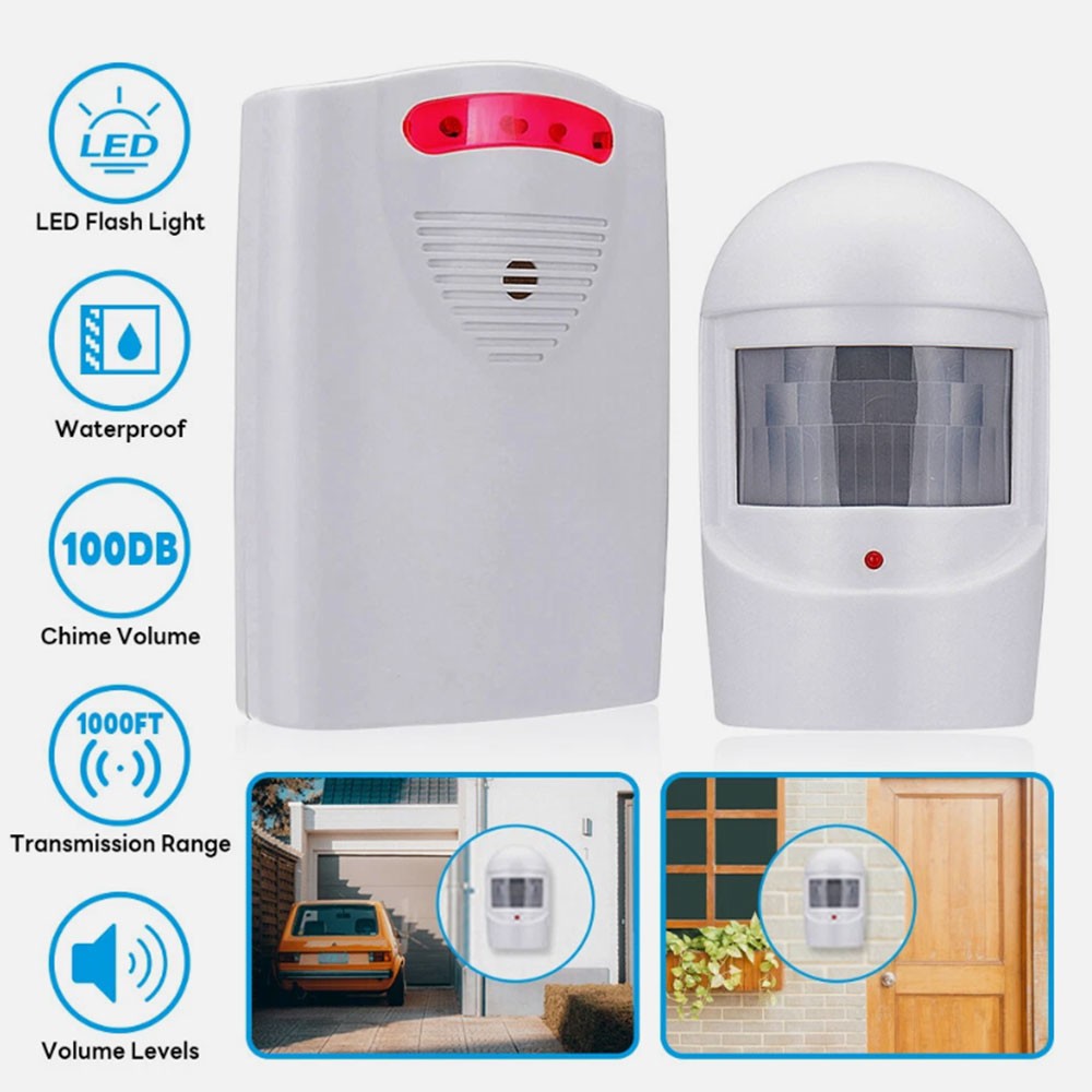 Wireless Driveway Alarm Infrared Motion Sensor Home Garage Alert Security System