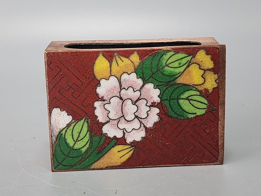 Cloissone on Copper Matchbox Holder