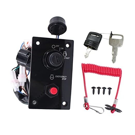 Outboard Top Single Ignition Switch Panel with Key 37100-96J24 37100-96J27