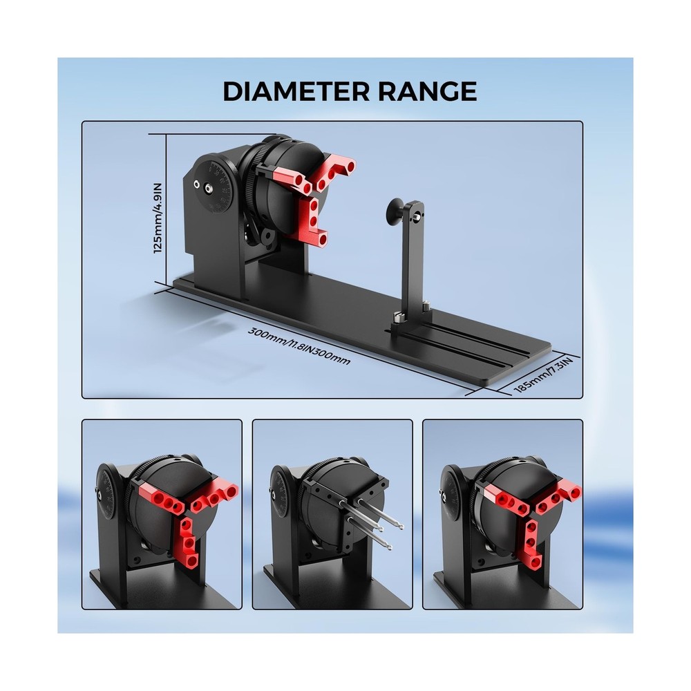 Rotary Roller, 3 in 1 Multi-Function Chuck Rotary Roller, Adjustable Jaw Chuc...