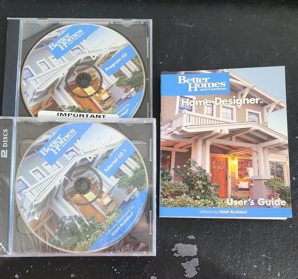 Better Homes And Gardens Home Designer Program User's Manual + 3 Software CD's