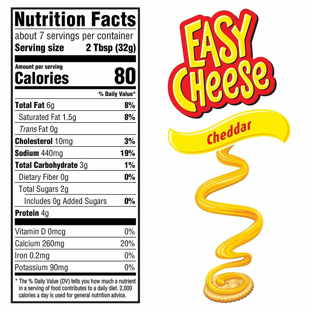 Kraft Easy Cheese Cheddar 8oz [6-Cans]
