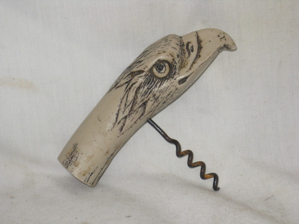 vintage eagle head corkscrew cork screw bottle opener