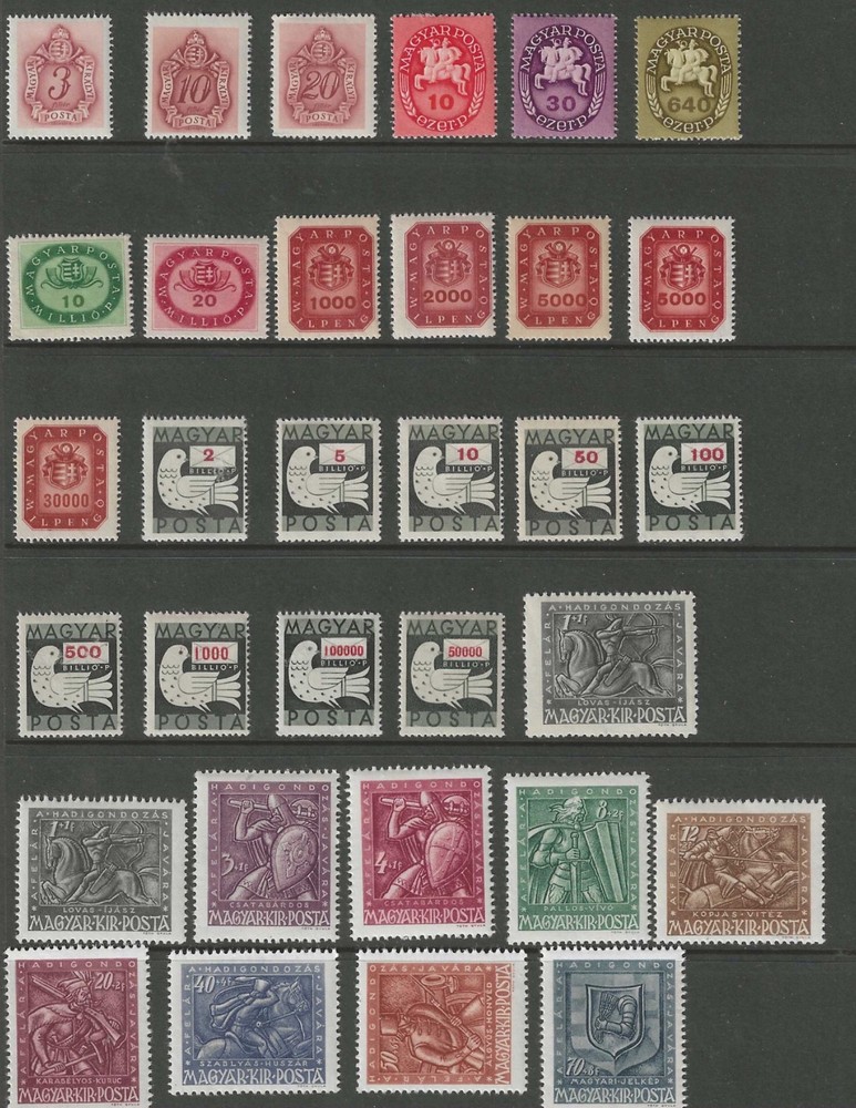 1944-46 Hungry variety lot.