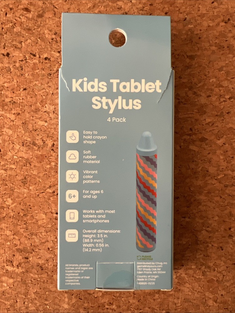 Kids Tablet Universal Crayon Stylus 4 pack
