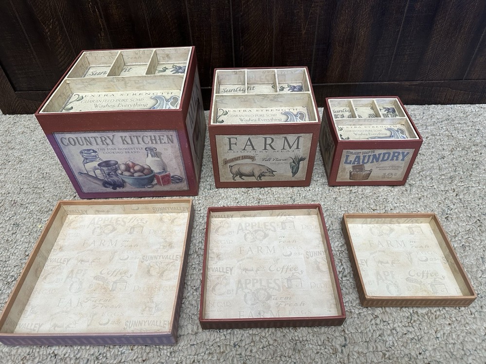Farmhouse Nesting Storage Boxes