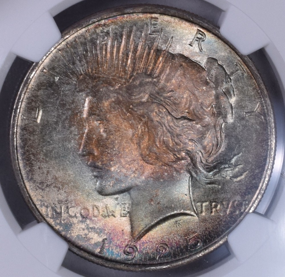 1925 Peace Silver Dollar - NGC MS65 - Nice Toning!! JS