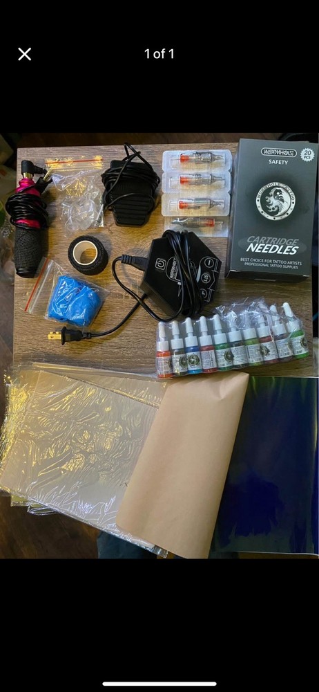 Wormhole Multifunctional Tattoo Kit Machine, Power Supply, Ink, Needles