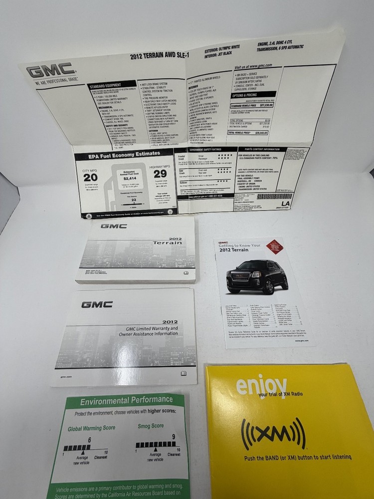 2012 GMC Terrain Owners Manual OEM Set