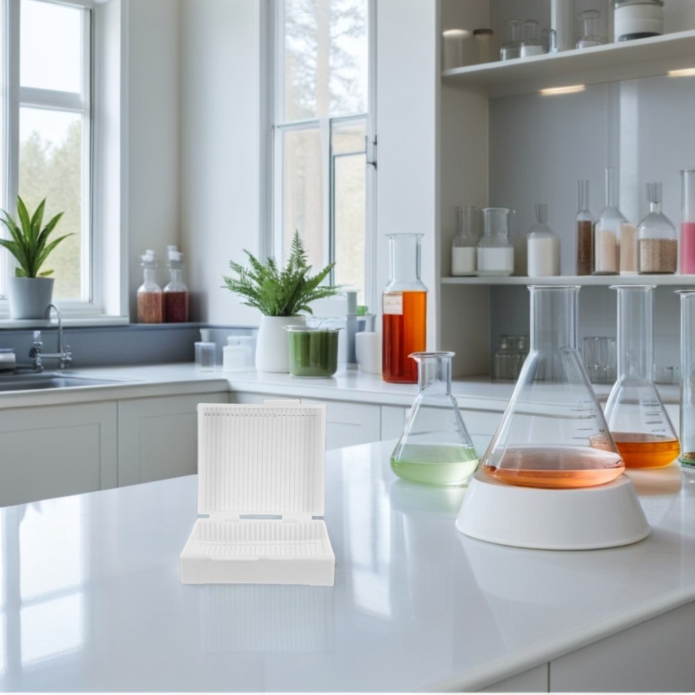 Microscope Accessories Slide Case Glass Holder Plastic Container