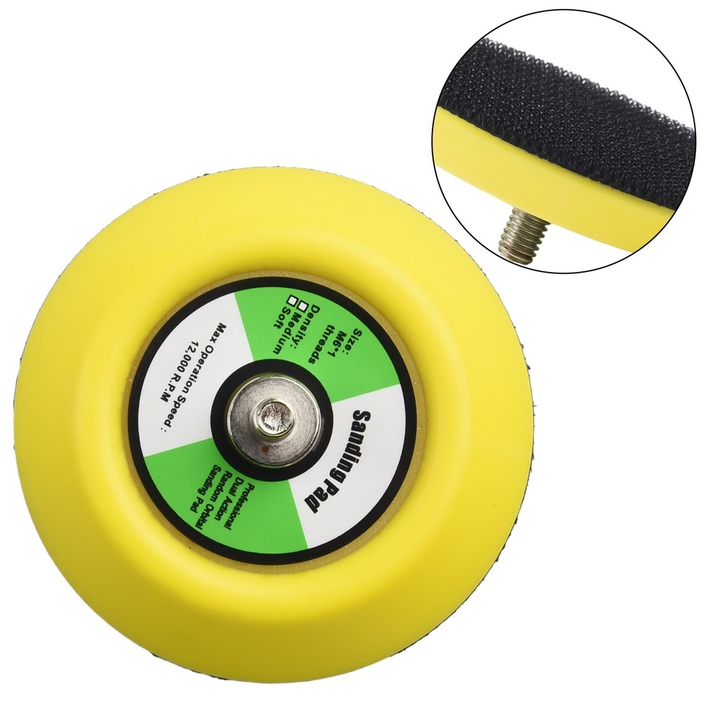 Sanding`Polishing Backing Pad`5pcs 3\ 75mm`Hook Loop M6 Thread For`Air Sander