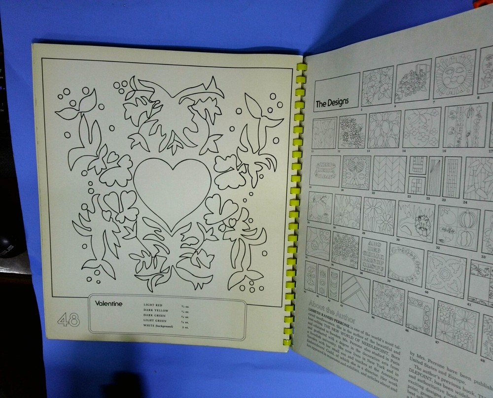 1973 Lisbeth Perrone's Needlepoint Workbook Spiral Bound-1st Edition w/Patterns