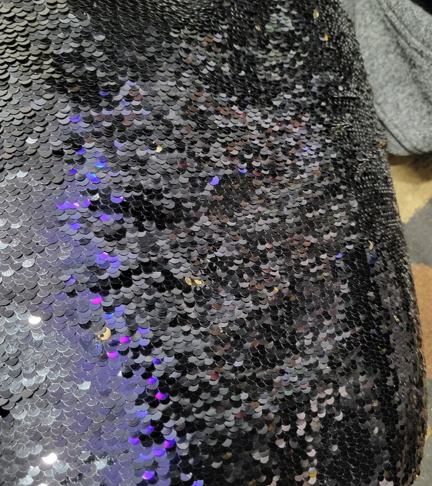 Black & Gold Sequin Pillow Ottoman