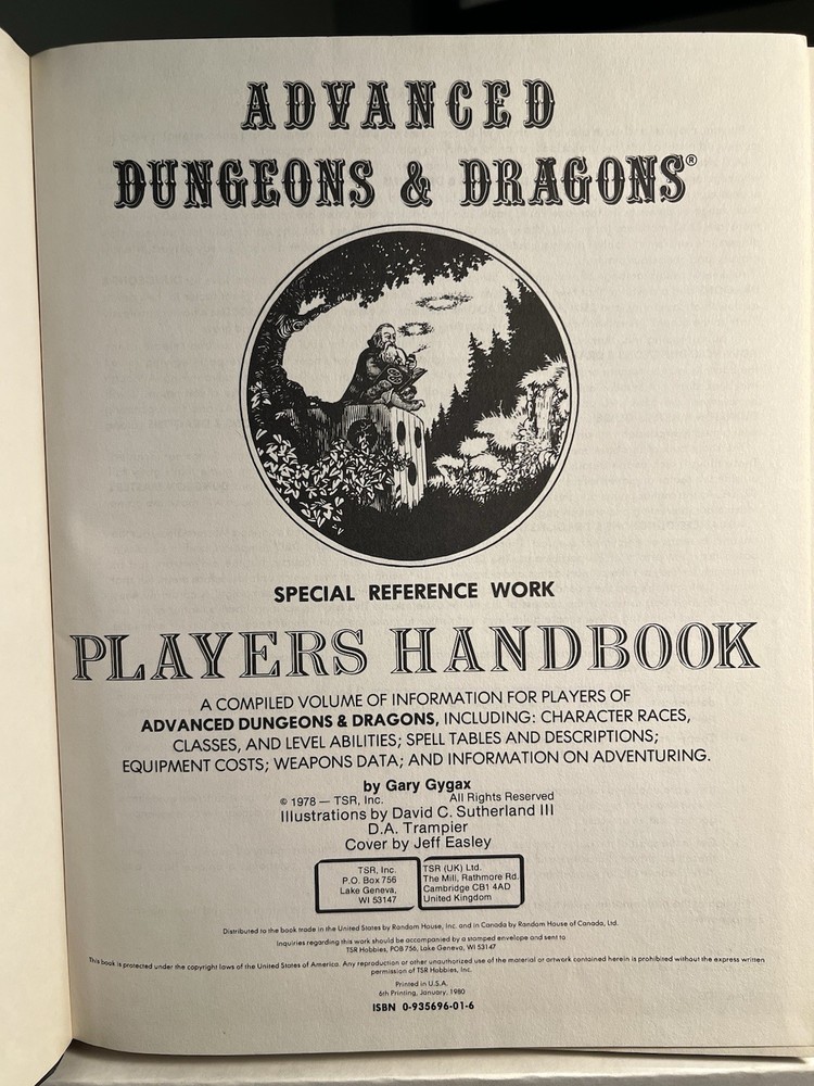 Advanced Dungeons & Dragons Player's Handbook & Dungeon Master's Guide Gary…