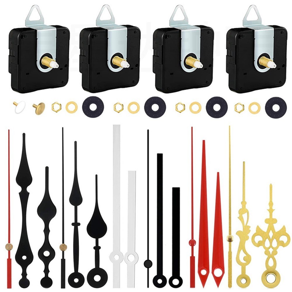 Essential Tools for DIY Clocks Includes 4 Movements and Assorted Hands