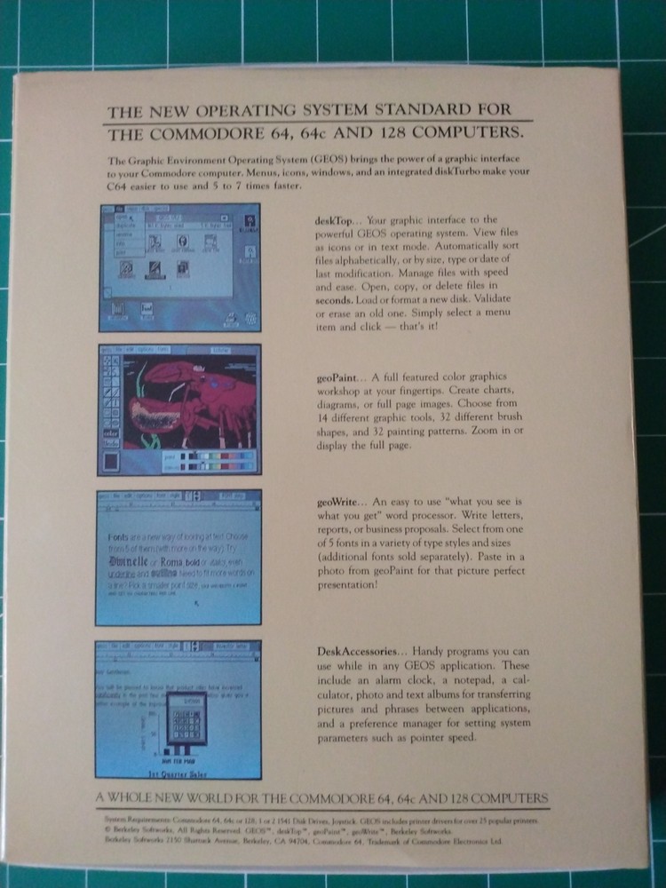 GEOS Graphic Environment Operating System (Commodore 64 / 128) Berkley Softworks