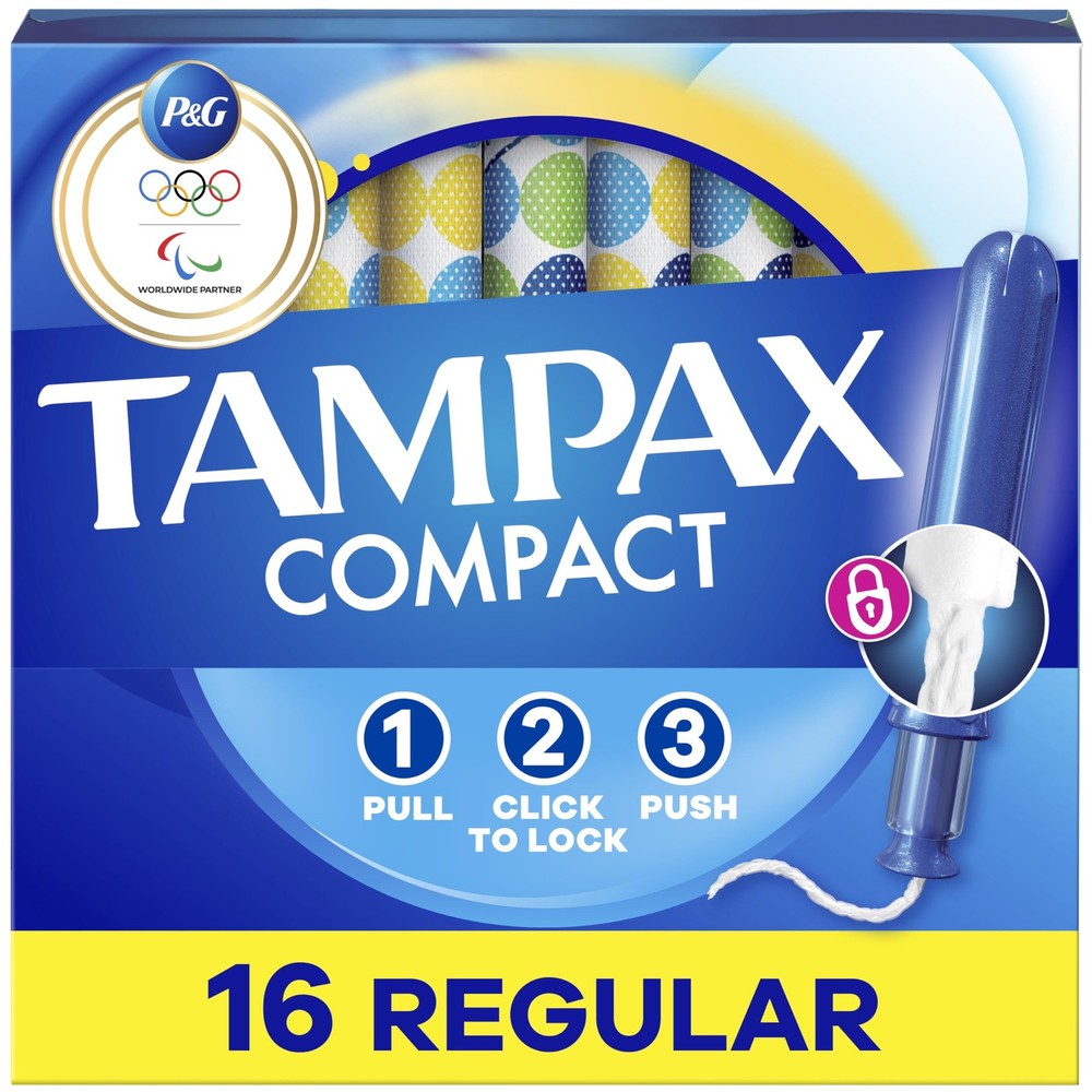 Compact Pearl Tampons, with LeakGuard Braid & Extendable Applicator, Regular ...
