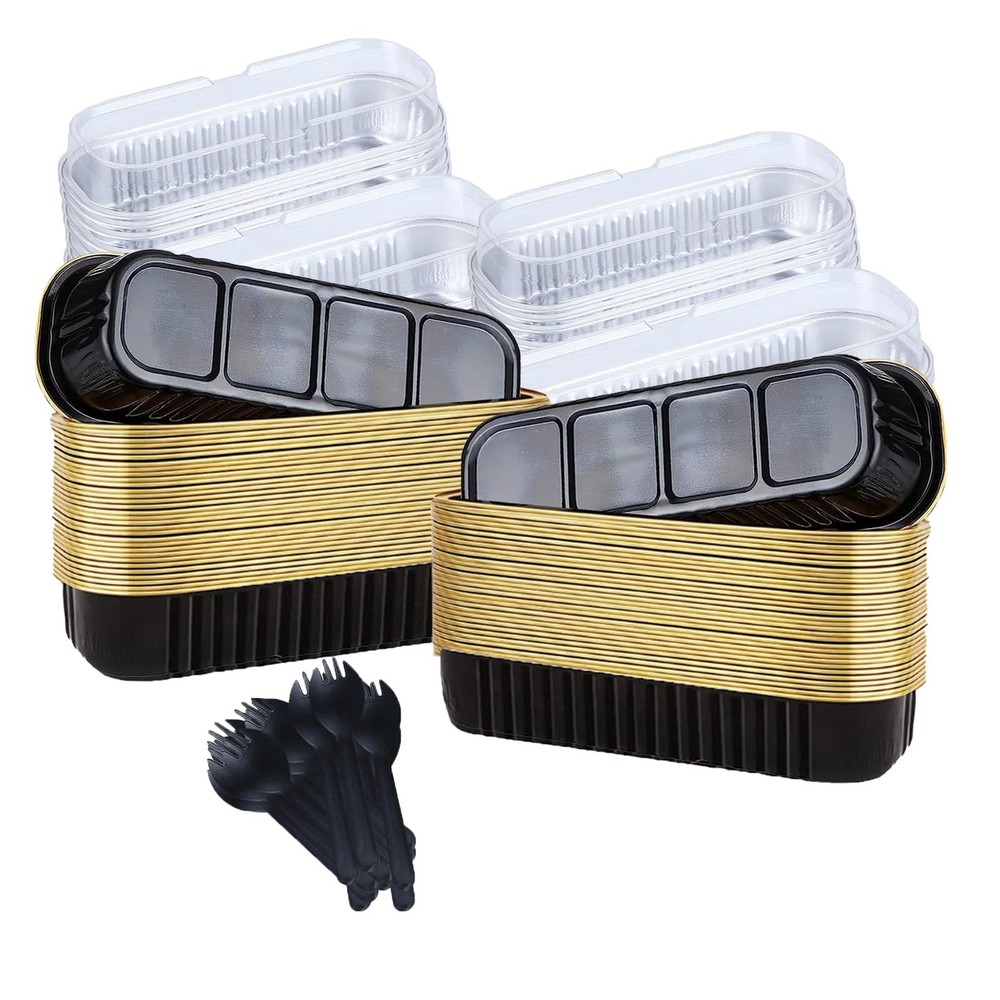 20pcs Rectangle Mini Loaf Pans With Lidsmini Cake Pans With Lidsdisposable Ramek