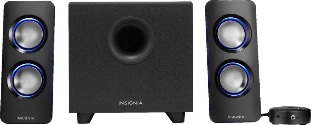 Insignia 2.1 Bluetooth LEDLighted Speaker System Desktop Book shelf PC Computer