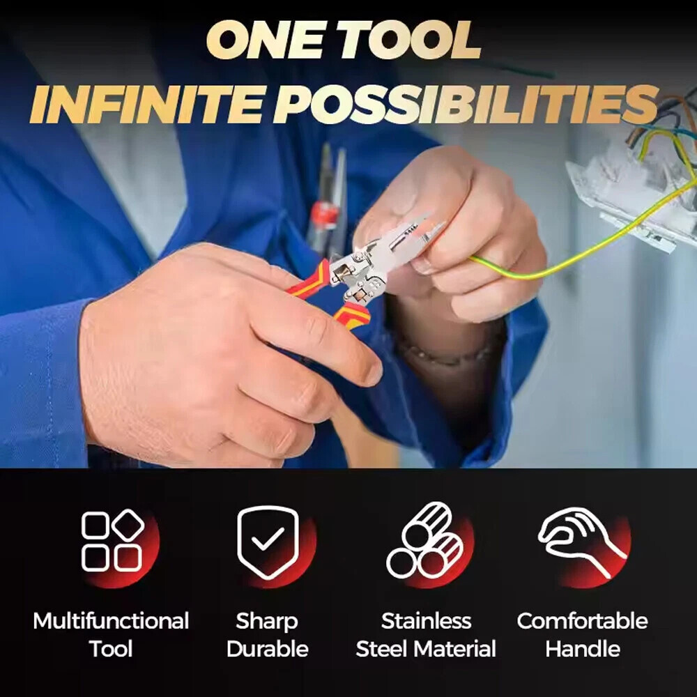 Wire Strippers with Electricity Measurement Function 8in1 Wire Stripping Pliers