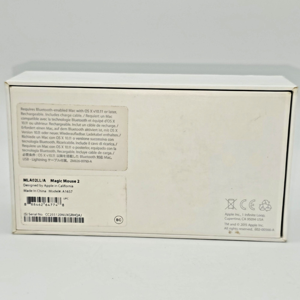 Genuine EMPTY BOX & DOCUMENTS For Apple Magic Mouse 2 Model A1657 MLA02LL/A OEM