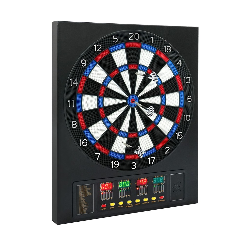 Electronic Scoring Dartboard with 12pcs Soft Darts Set Automatic Scoring Black