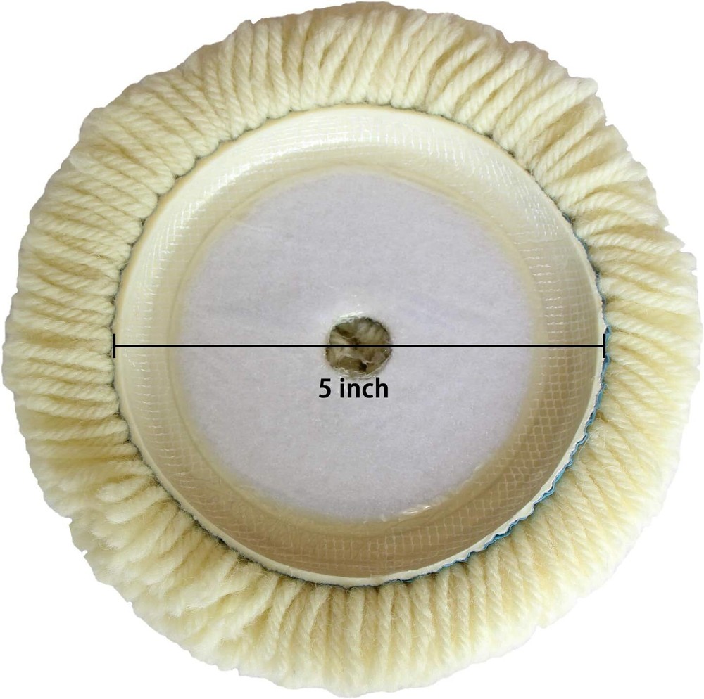 Wool Buffing Pad 5" Polishing Pad Hook and Loop Bonnet Sanding On Car Buffer Pad