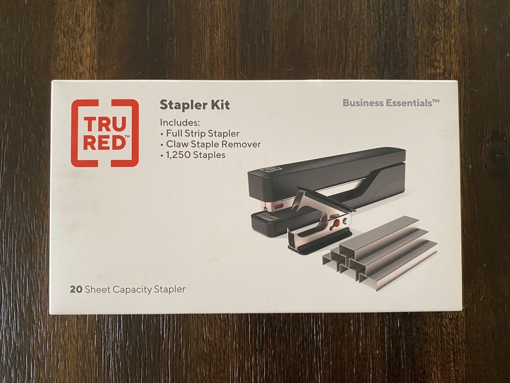 TRU RED Stapler kit #58081. Includes: 20 sheet stapler, staple remover, staples