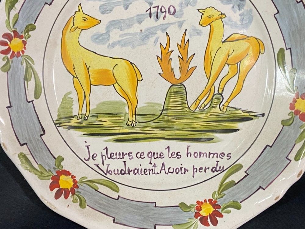 Nevers Faience Plate Style Revolutionary XIX