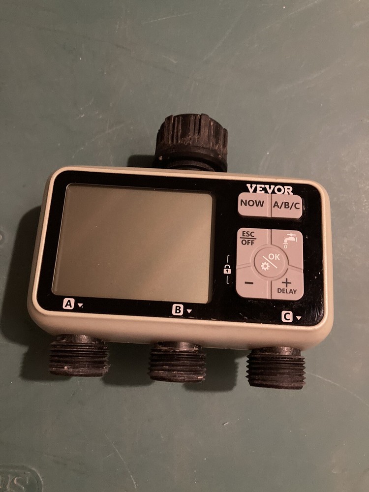 VEVOR Sprinkler Timer 3 Zone, Watering Sprinkler Timer LCD Rain Delay Mode
