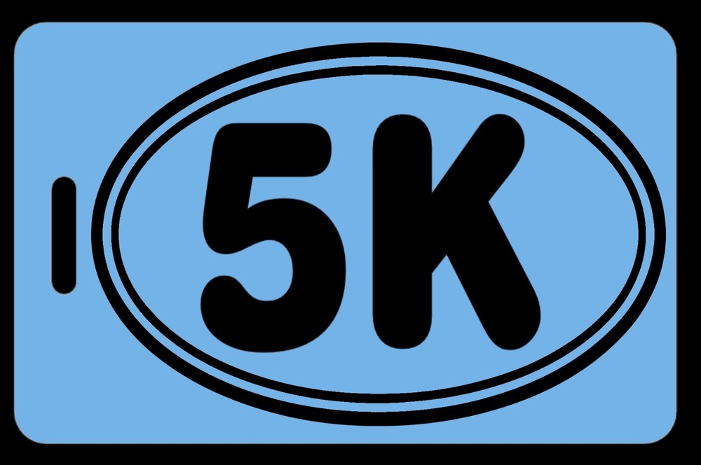 Sky Blue 5K (3.1 Miles) Bag Tag - Free Personalization