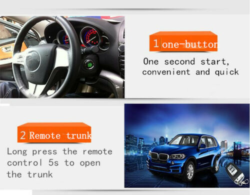 Car One Key Remote Start System Ignition Engine Start Button Vibration Alarm Kit