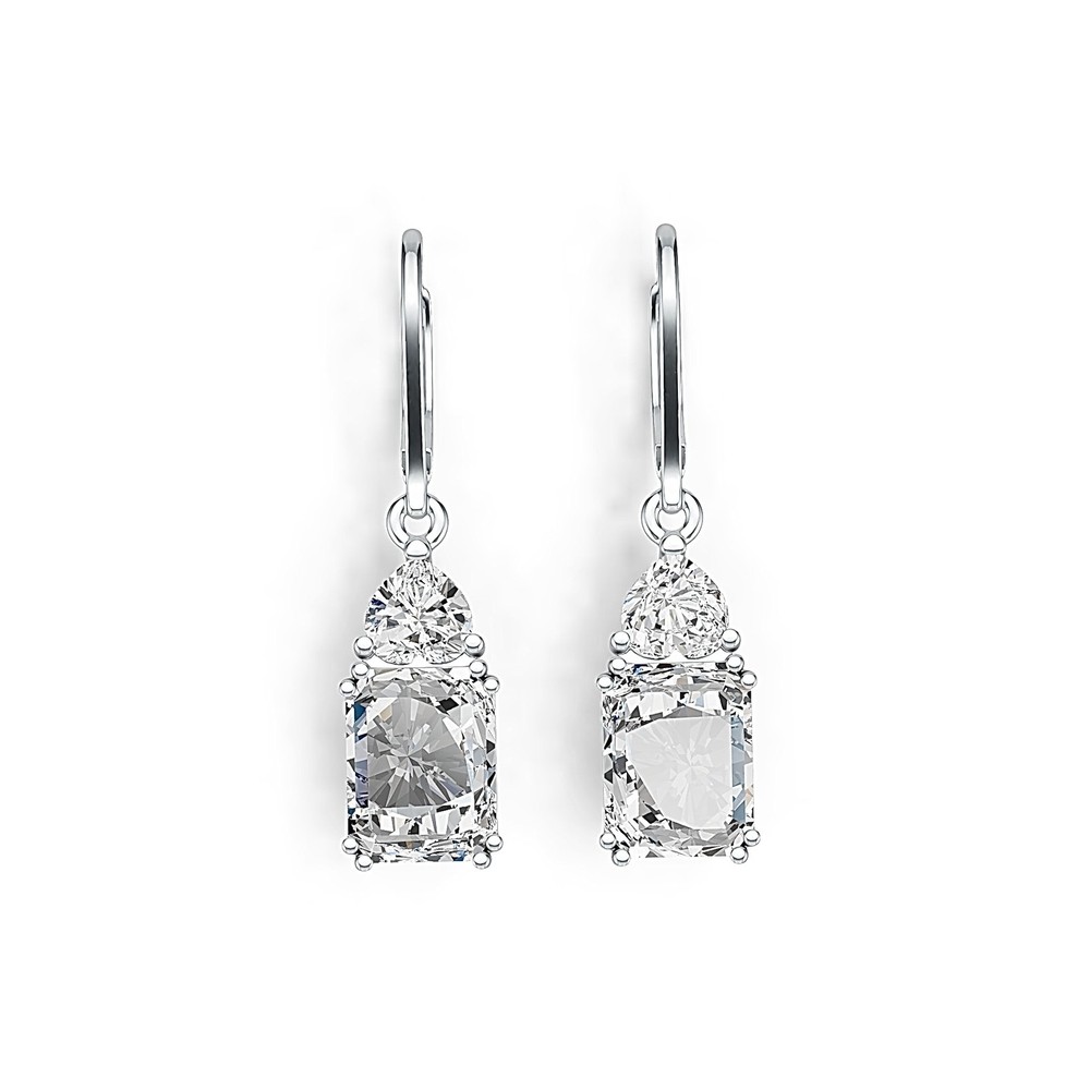Sterling Silver Semi Mount Earrings Setting Emerald OCT 9X7mm HT 5X5mm