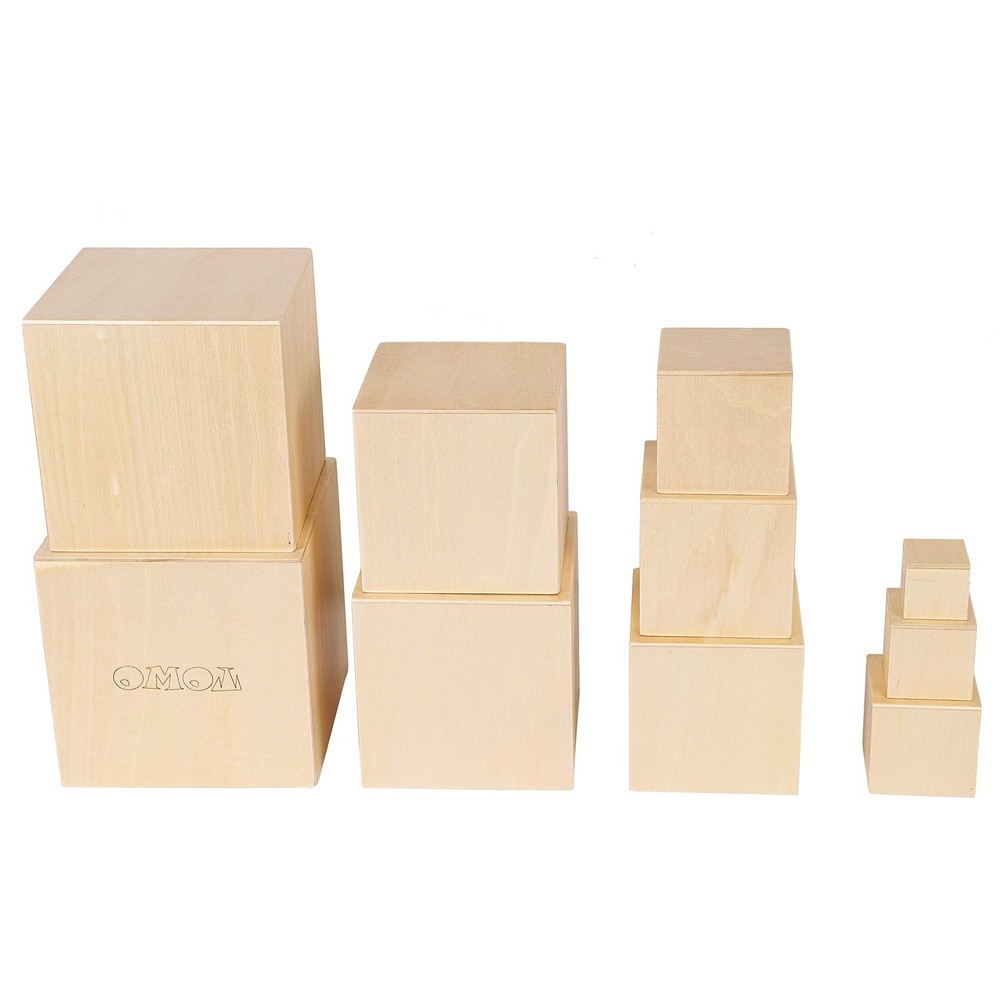 TOWO Wooden Stacking Boxes-Nesting and Sorting Cups Blocks for Todd