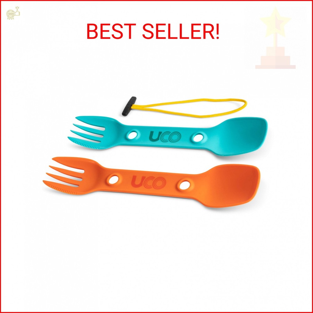 UCO Utility Spork Camping Spoon-Fork-Knife Utensil, 2 Pack