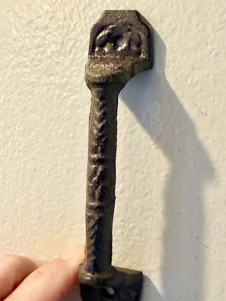 2 RUSTIC Cast Iron Barn Handles Gate Pull Shed Door Handles Fancy Drawer Pulls