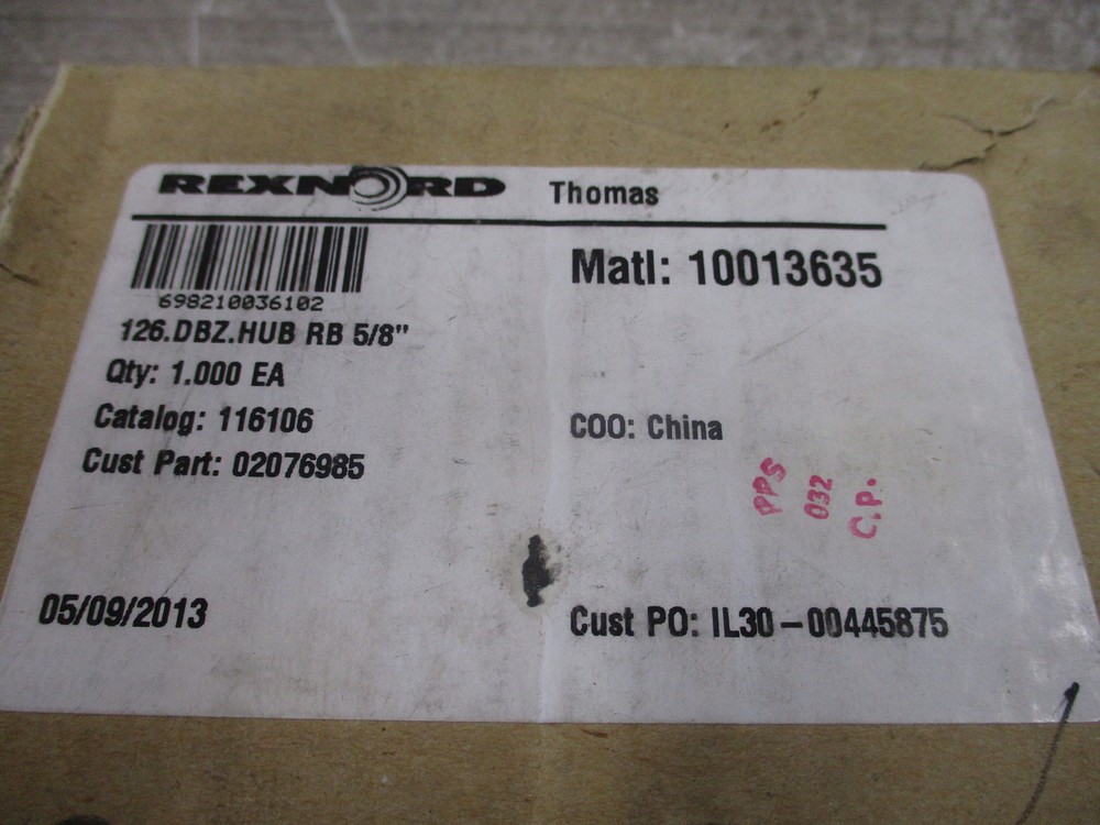 Rexnord Hub 116106 New Surplus