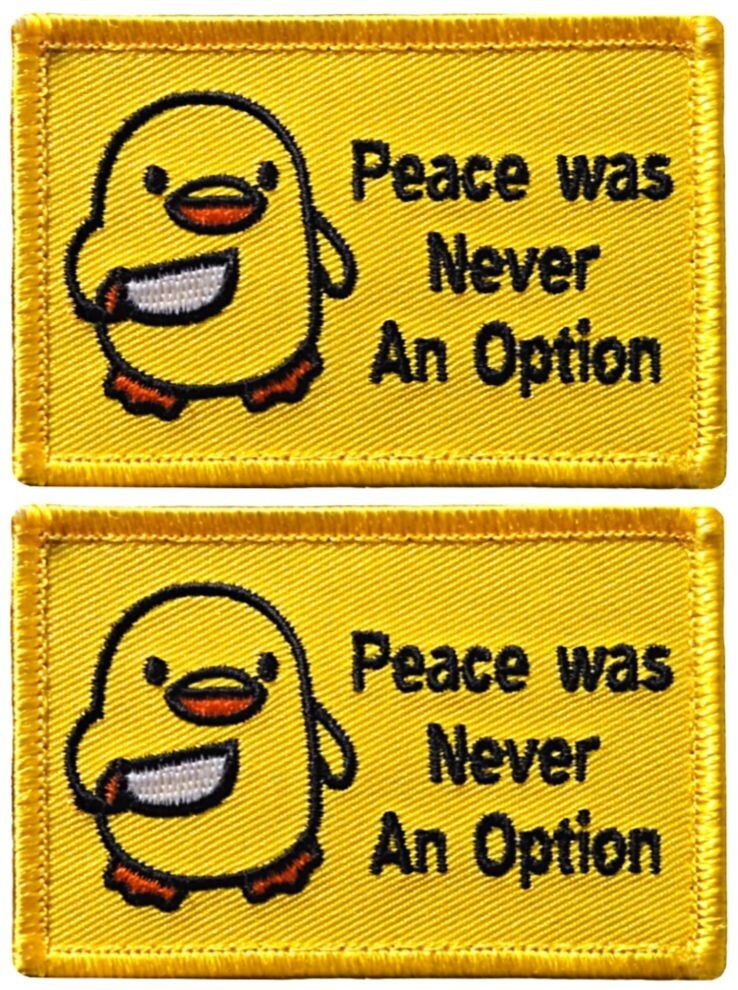 Peace was Never An Option Chick Embroidered Patch | 2PC Hook Backing  3"x2"