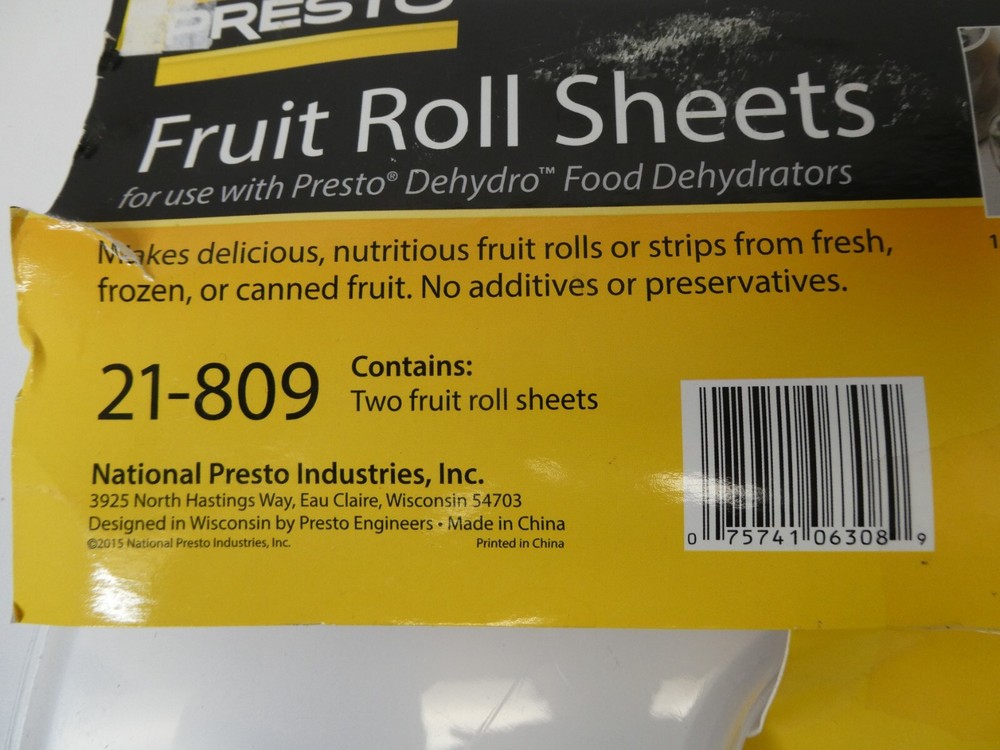 Presto 06308 Dehydro Fruit Roll Sheets 2 Pack ZZ19